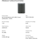 Batterie USB-C Tilta NP-FZ100 (2400mAh)