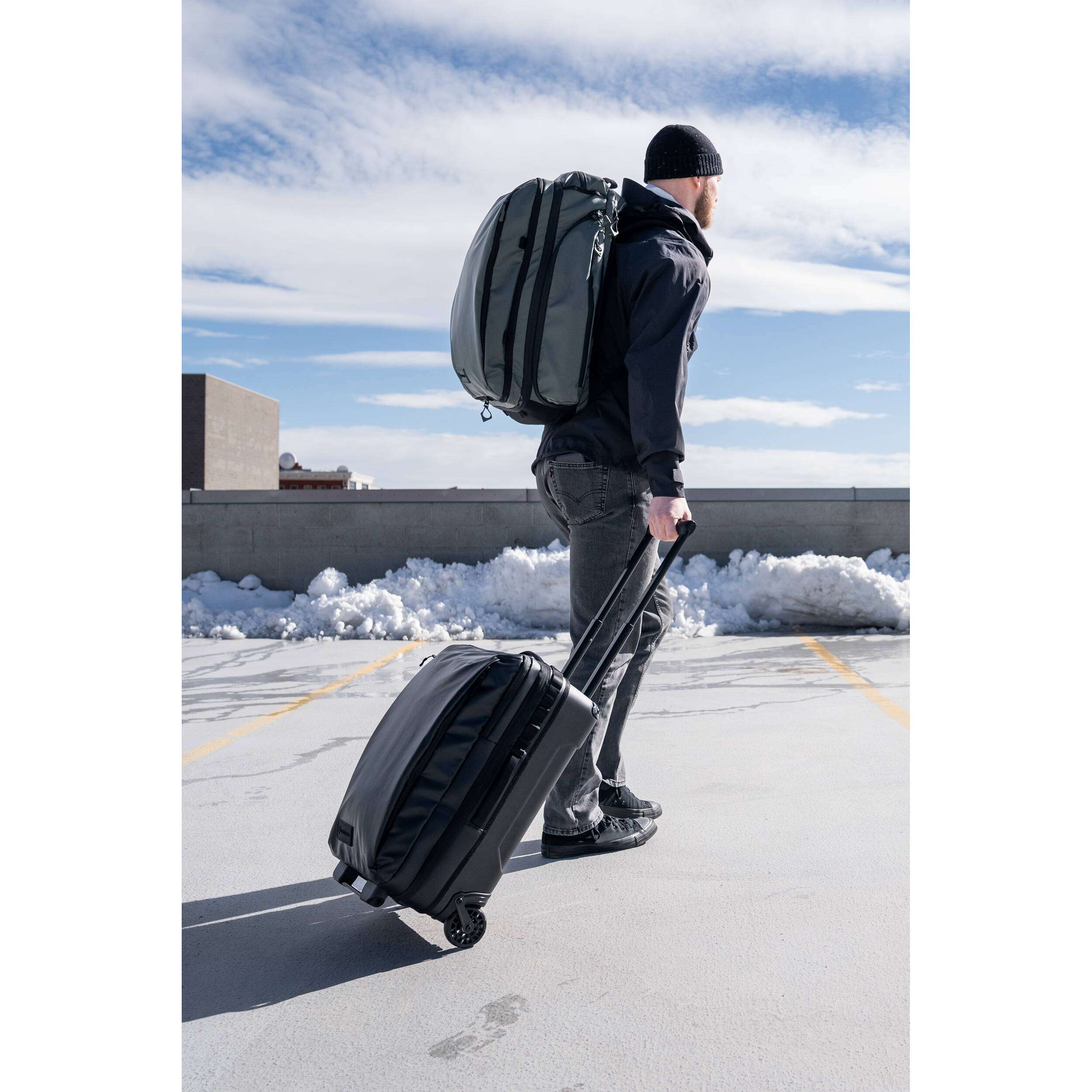 WANDRD Transit Carry-On Roller Bag  - 40L - Black - Essential + Bundle