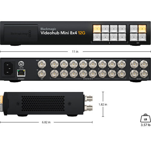 Blackmagic Design Videohub Mini 12G Router - 2/3U Rack