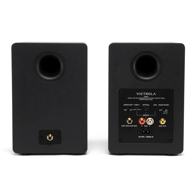 Victrola Tempo Bluetooth Bookshelf Speakers - set of 2 (Black)