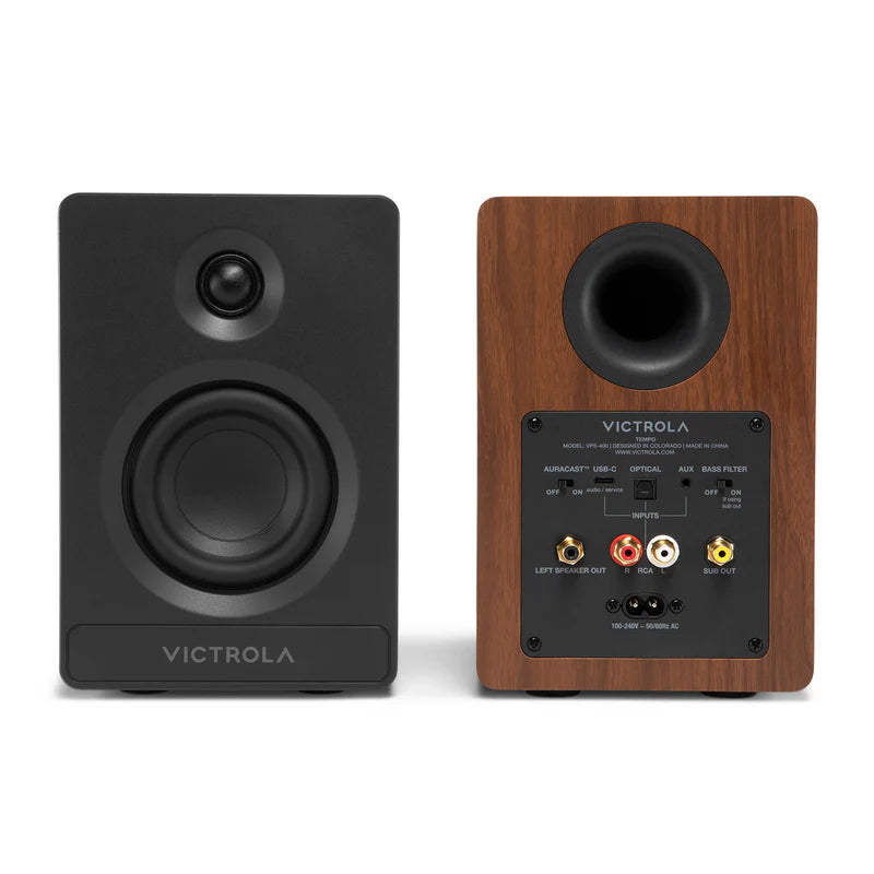 Victrola Tempo Bluetooth Bookshelf Speakers - set of 2 (Black)