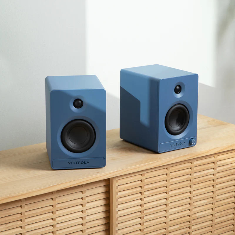 Victrola Tempo Bluetooth Bookshelf Speakers - set of 2 (Blue)