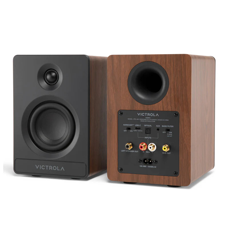 Victrola Tempo Bluetooth Bookshelf Speakers - set of 2 (Blue)