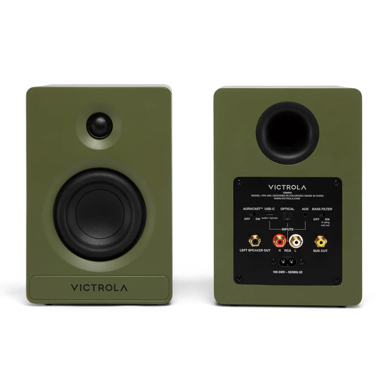 Enceintes bibliothèque Bluetooth Victrola Tempo - lot de 2 (Vert)