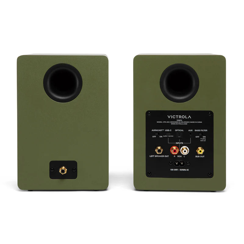 Enceintes bibliothèque Bluetooth Victrola Tempo - lot de 2 (Vert)