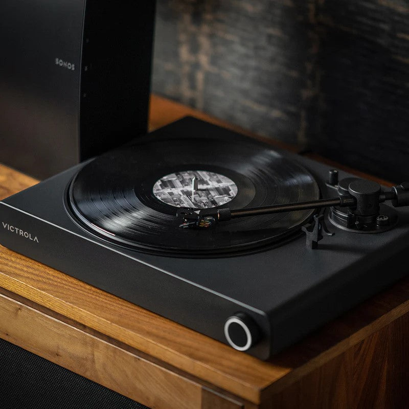Victrola Stream Onyx Manual Two-Speed Turntable with Ortofon OM 5E & Sonos (Green)