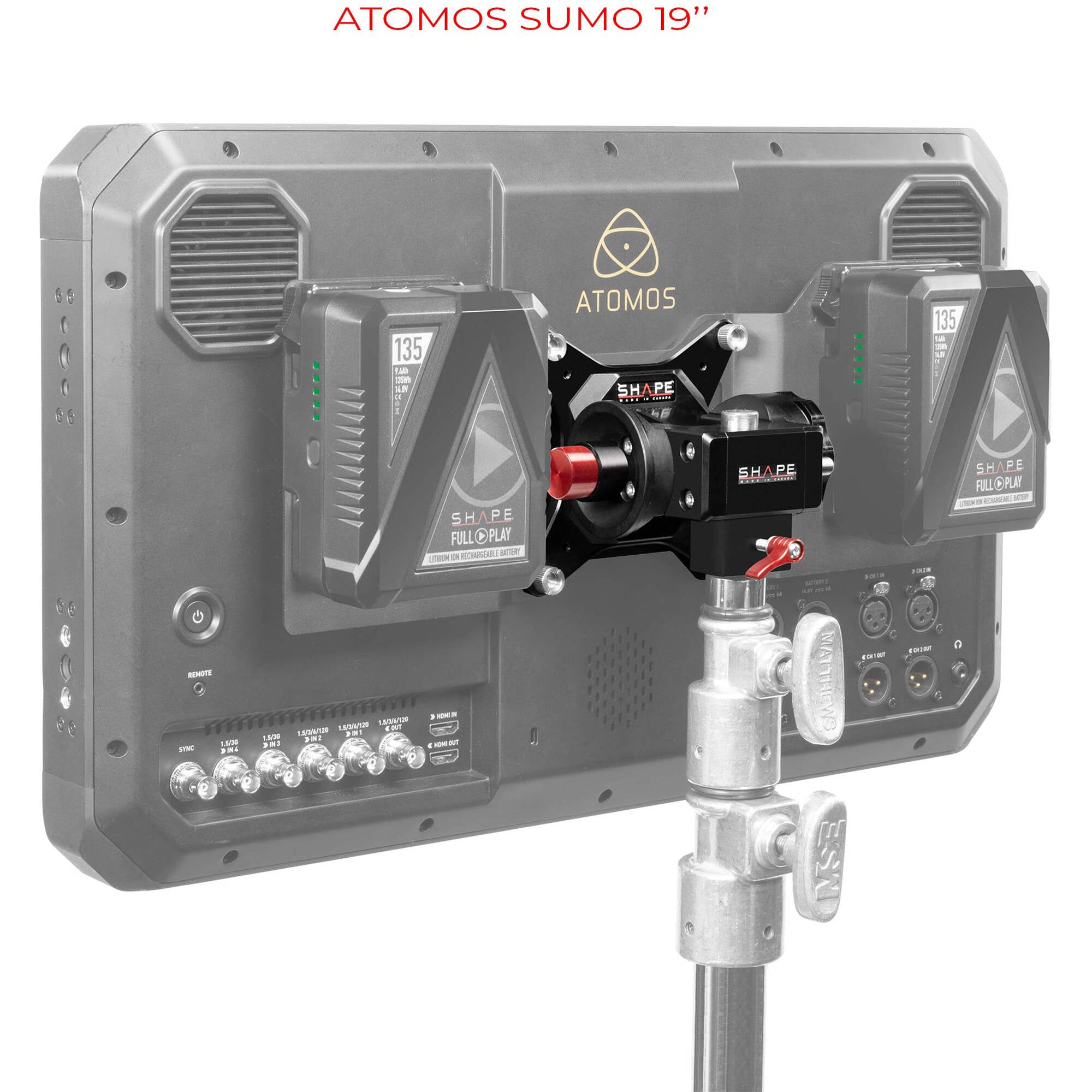 Shape Push Button Vesa Monitor Mount For C-Stand & Baby Pin