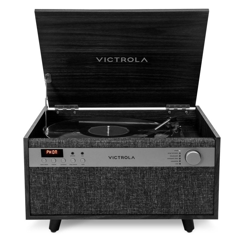 Victrola Century 6-in-1 Bluetooth Music Center with Turntable (Black)
