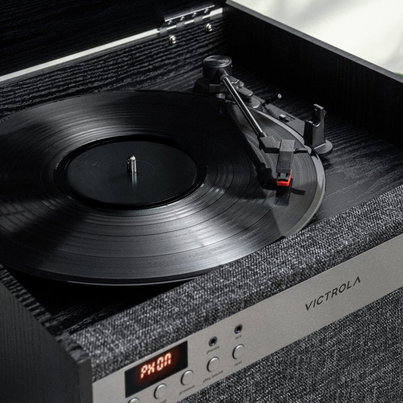 Victrola Century 6-in-1 Bluetooth Music Center with Turntable (Black)