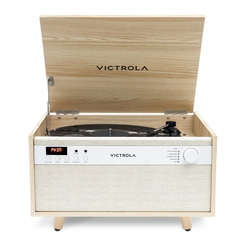 Victrola Century 6-in-1 Bluetooth Music Center with Turntable (Natural)
