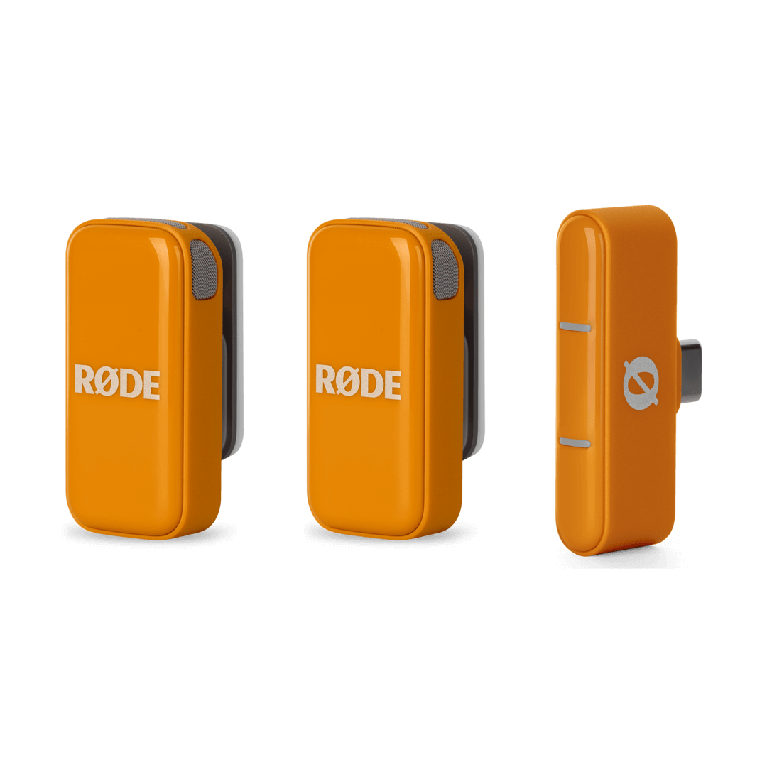 RODE Wireless Micro 2-Person Ultracompact Wireless Microphone System with USB-C Connector (2.4 GHz, Orange)