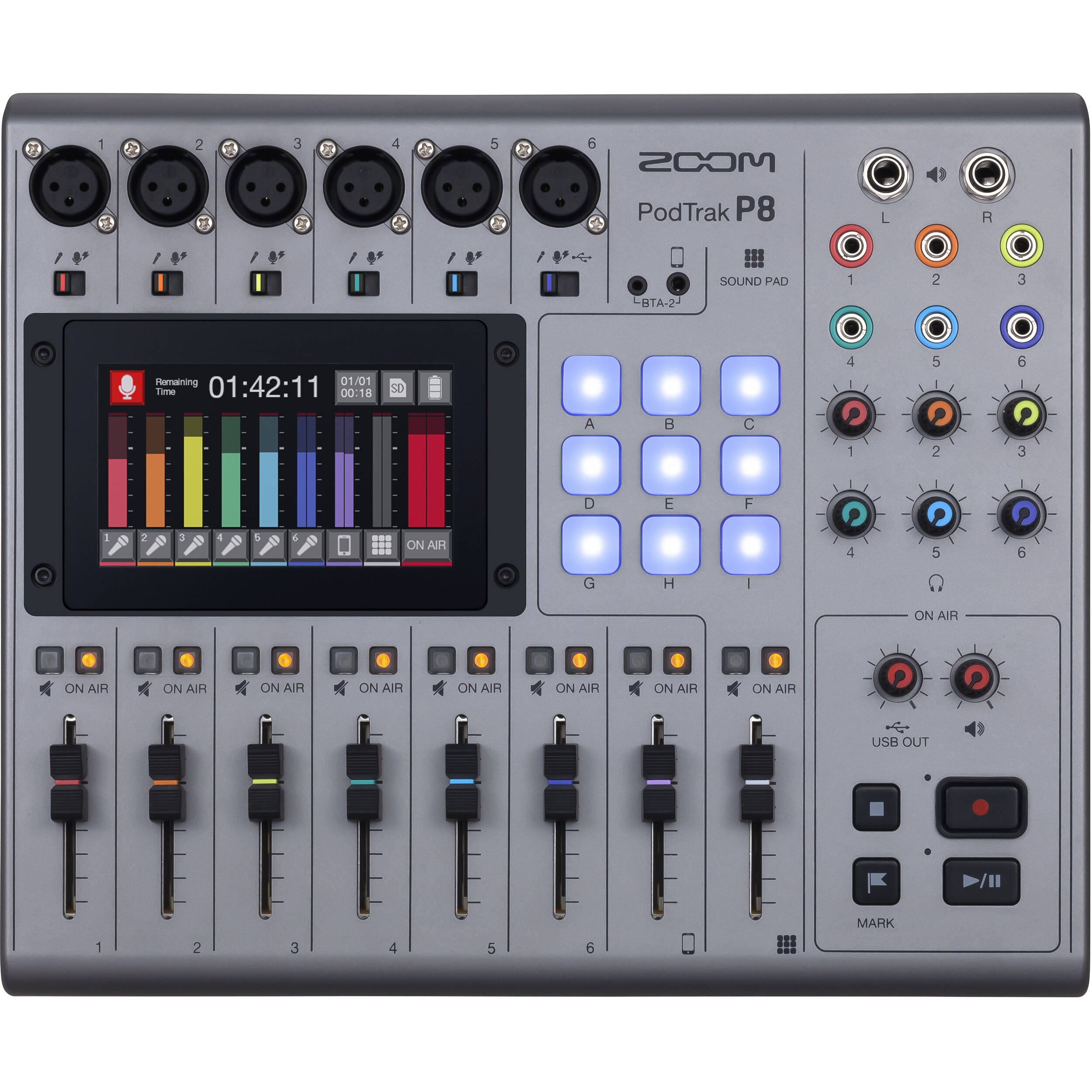 Enregistreur de podcast multipiste portable Zoom PodTrak P8