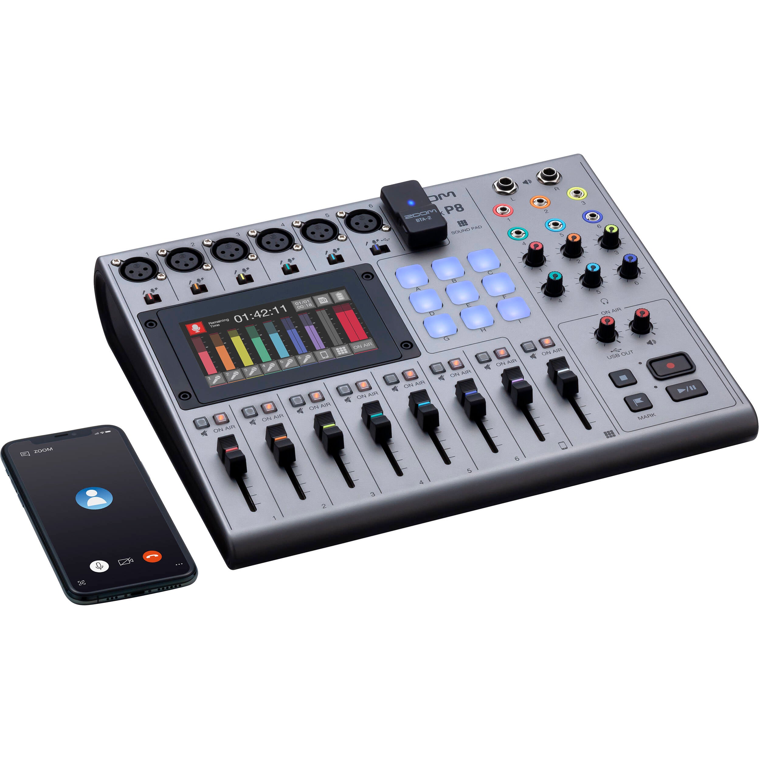 Enregistreur de podcast multipiste portable Zoom PodTrak P8