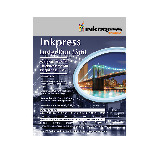 Inkpress Luster Duo Photo paper - 8.5 x 11" - 20 sheets