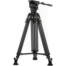 Tilta CT12 75mm Cine Fluid Head With 2-Stage One-Touch Carbon Fiber Tripod System (26.5 lb, Space Gray)