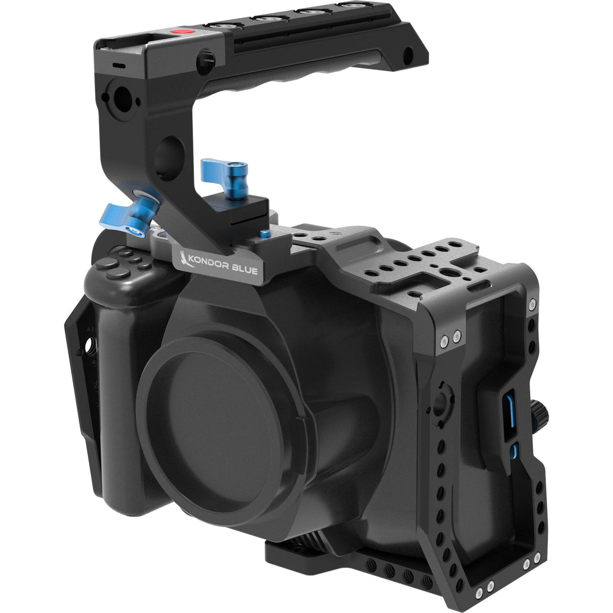 Kondor Blue Blackmagic Pocket 6K Pro & 6K G2 Cage - Avec poignée supérieure (Raven Noir)