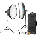 Westcott FJ400 stroboscope 2-Light Emplacement Hard Case avec déclencheur sans fil universel FJ-X3M