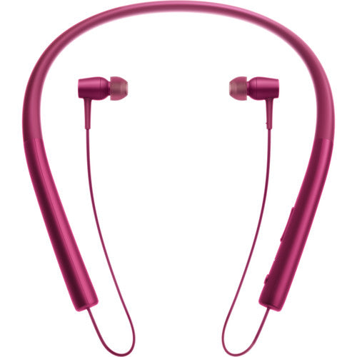 Sony MDR-EX750BT - Earphones with mic - in-ear - behind-the-neck mount - wireless - Bluetooth - NFC - bordeaux pink