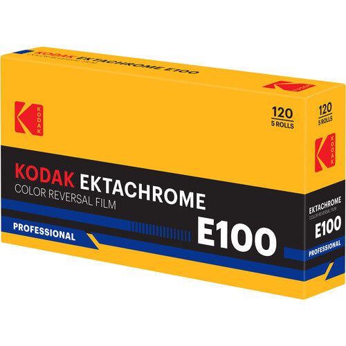 Film diapositive couleur Kodak Professional Ektachrome E100 (rouleau 120, lot de 5, emballage rétro)