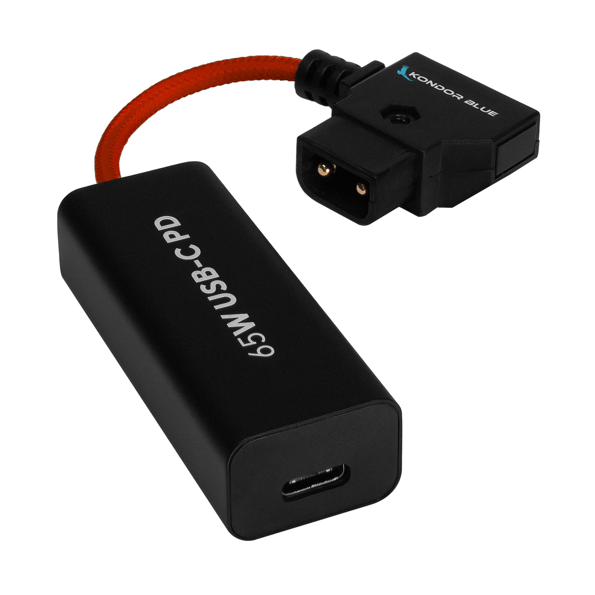 Kondor Câble d'alimentation de charge de batterie 2 voies bleu D-Tap vers USB C PD femelle 6" (rouge cardinal)