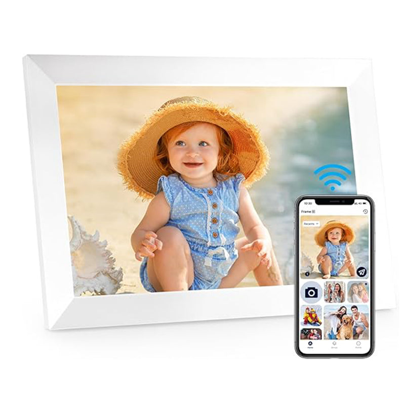 Uhale 15.6″ WiFi Digital Photo Frame – 1080p Touchscreen, App Photo Sharing, Gift-Ready - White