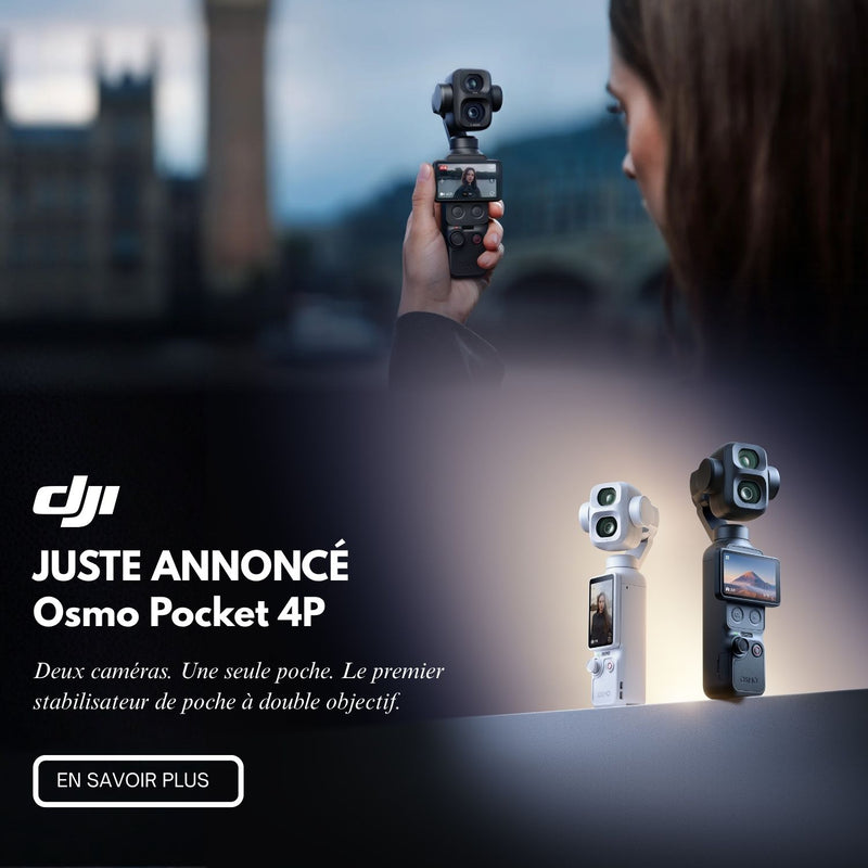 DJI Osmo Pocket 4P : une caméra avec stabilisateur 4K au format de poche pour des vidéos fluides et de qualité cinématographique.
