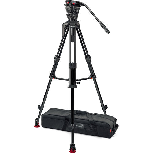 Sachtler 75/2 Mark II Aluminium trépied Système avec tête fluide FSB 6 MK II et épandeur de niveau intermédiaire
