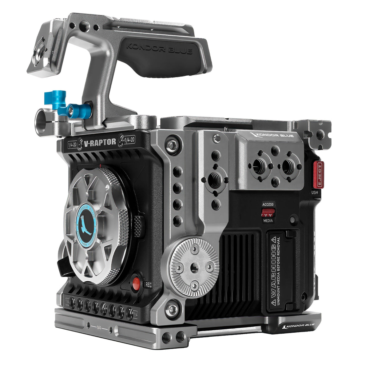 Kondor Blue RED V-RAPTOR Cage avec poignée supérieure (gris sidéral)