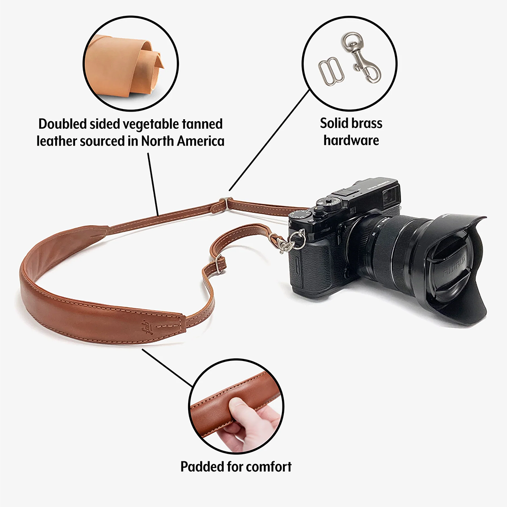 Fab' Excellent Photo 20 year limited edition leather Camera Strap - Brown