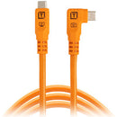 Tether Tools TetherPro Optima Câble USB-C (10', orange haute visibilité, angle droit)