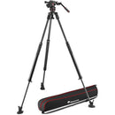 Manfrotto Nitrotech 608 Tête de fluide avec 635 fibre de carbone à jambe à une jambe rapide trépied