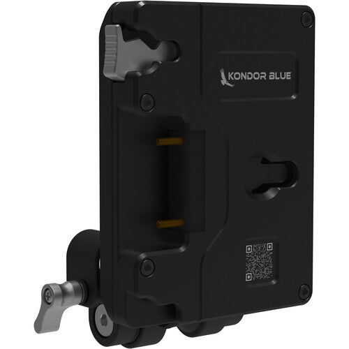 Kondor Blue Pro Gold Mount Battery Plate with Swiveling Rod Block (Raven Black)