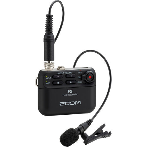 Enregistreur de terrain portable ultracompact Zoom F2 avec microphone Lavalier