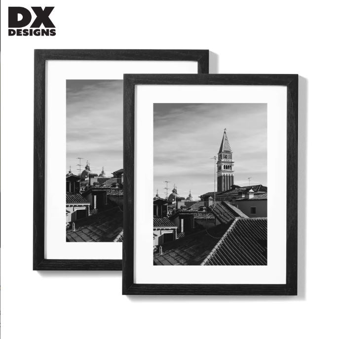 DX design MDF Wooden Picture Frame (11x14, Black)
