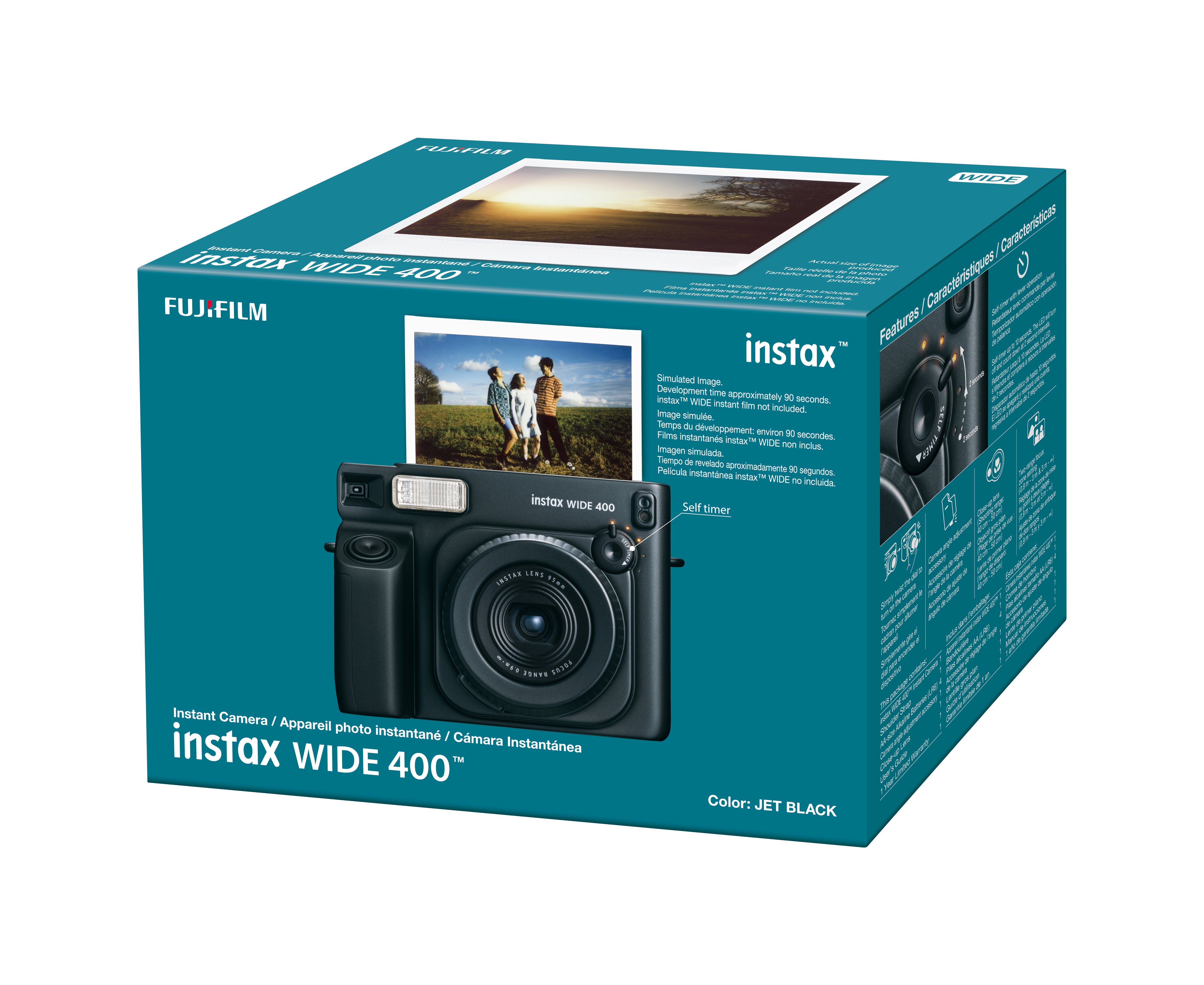 FUJIFILM instax WIDE 400 instant camera - Jet Black