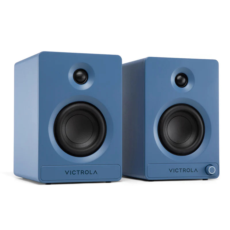 Victrola Tempo Bluetooth Bookshelf Speakers - set of 2 (Blue)