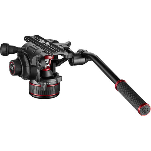 MANFROTTO 612 Nitrotech Fluid Video Head and Carbone Fibre Twin JEG trépied avec entretoise au sol