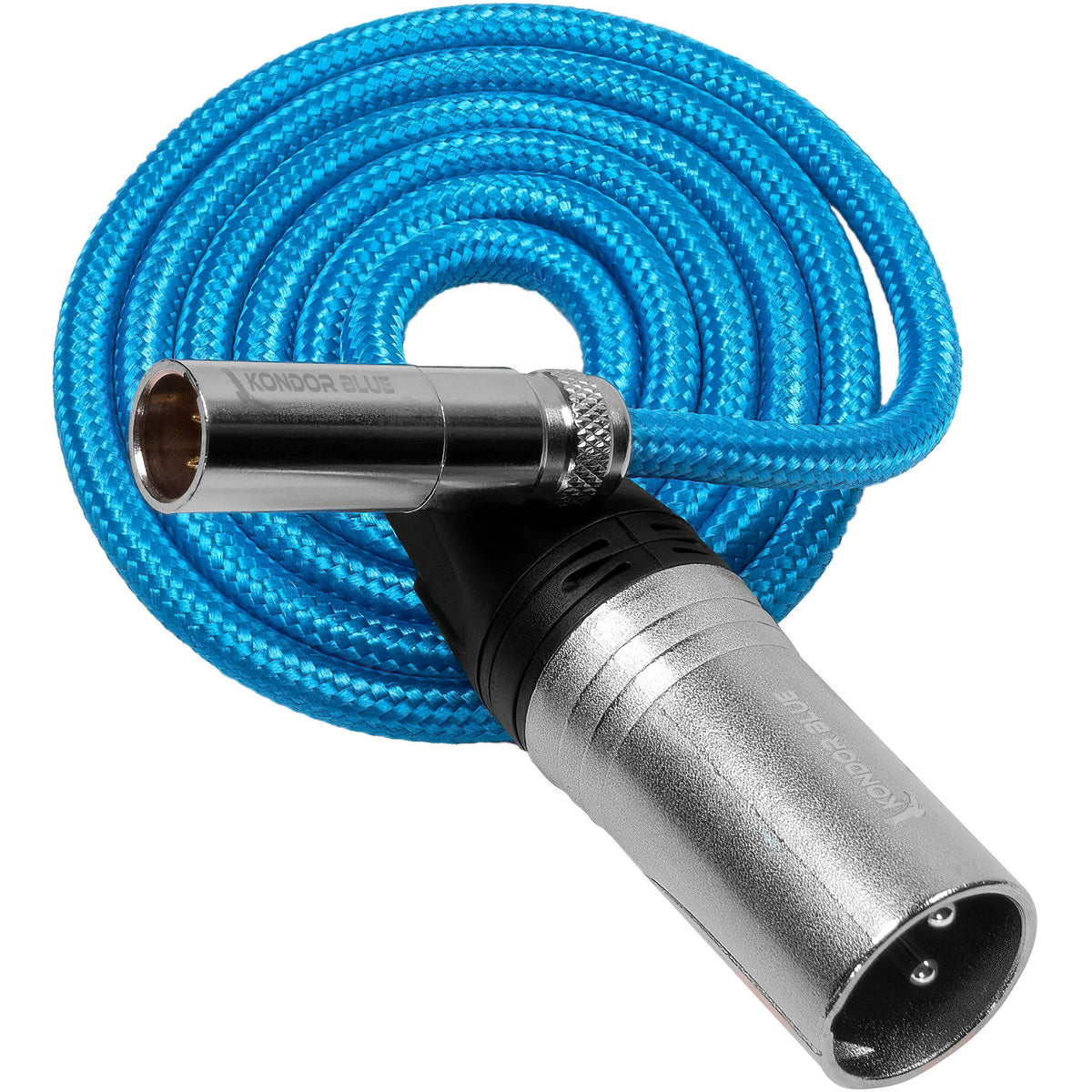Kondor Blue Mini XLR mâle vers XLR mâle (3 pieds) bleu tressé
