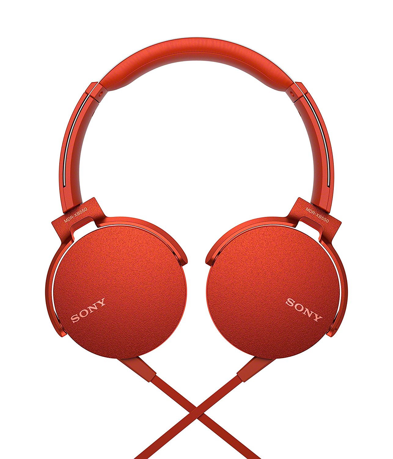 Sony MDR-XB550AP - Headphones with mic - on-ear - 3.5 mm jack - red