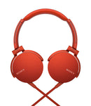 Sony MDR-XB550AP - Headphones with mic - on-ear - 3.5 mm jack - red