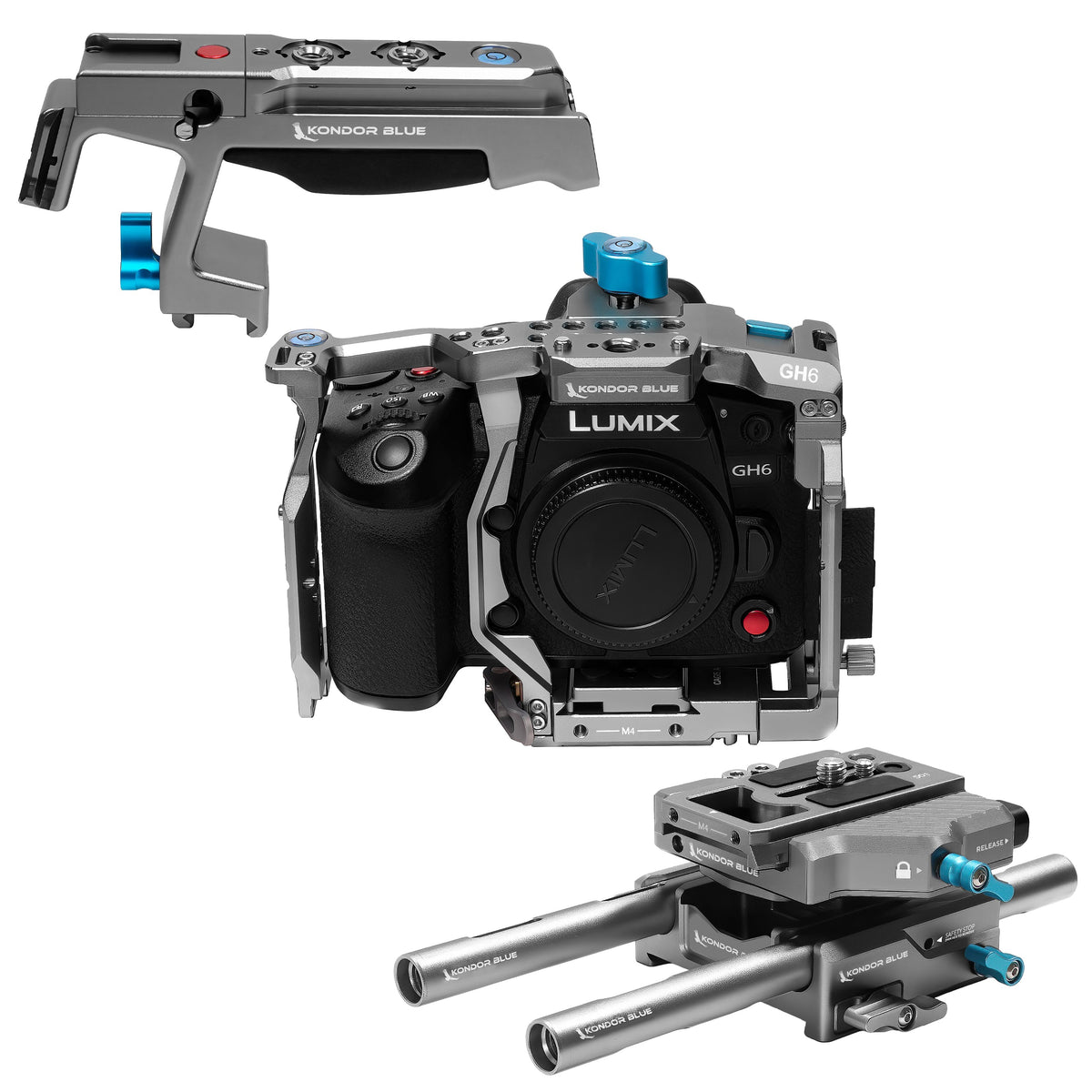 Kondor Blue Panasonic LUMIX GH7/GH6 Cage Base Rig MKII (Gris sidéral)