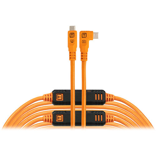 Tether Tools TetherPro Optima USB-C Cable (31', High-Visibility Orange, Right-Angle) - Open Box