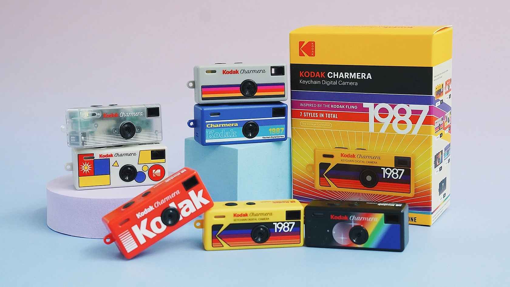 KODAK CHARMERA Keychain Digital Camera Blind Box - 1987 Edition Whole Set (6PC)