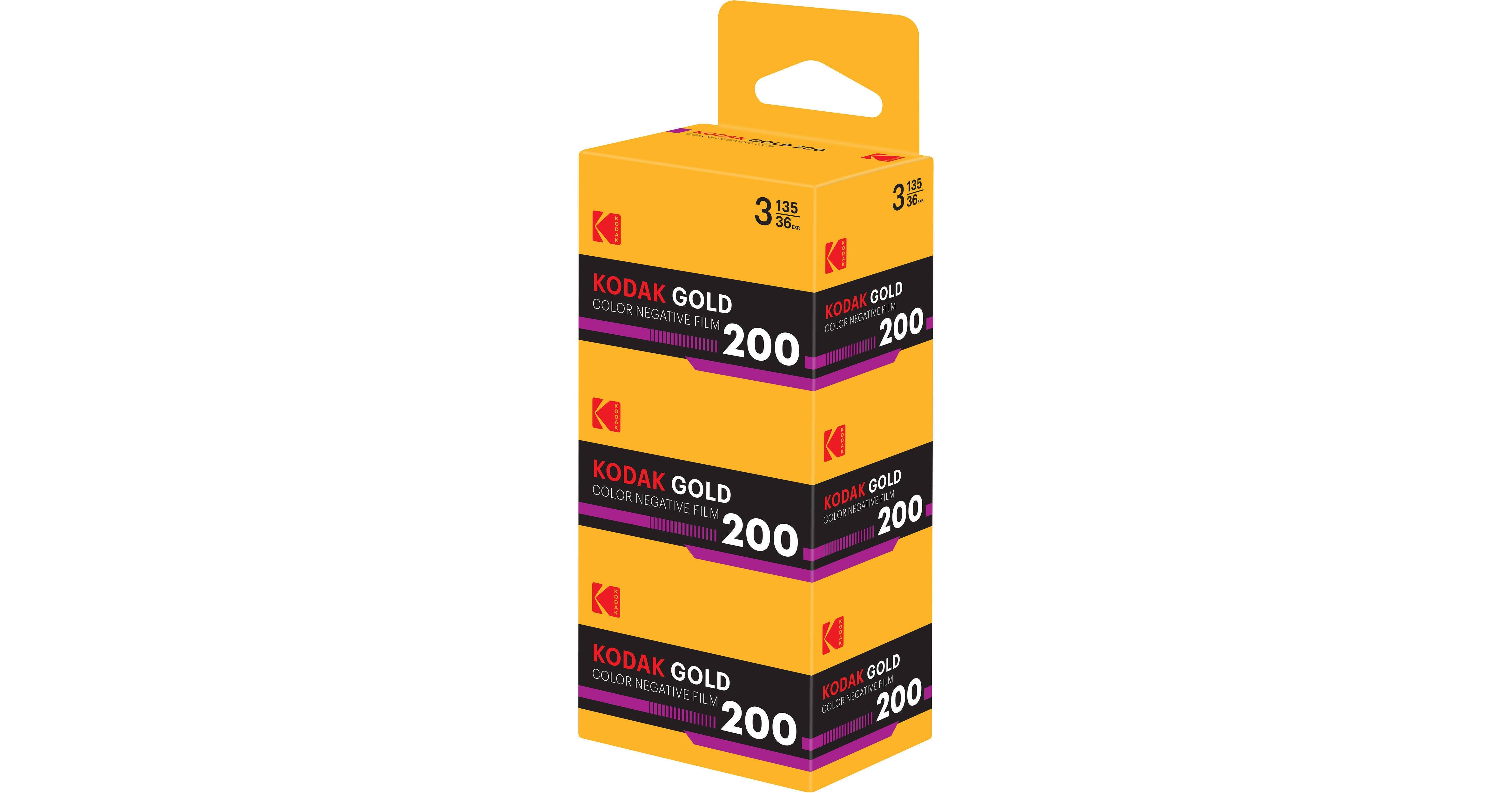 Kodak Eastman GOLD 200 Color Negative Film (35mm Roll Film, 36 Exposures, 3-Pack)