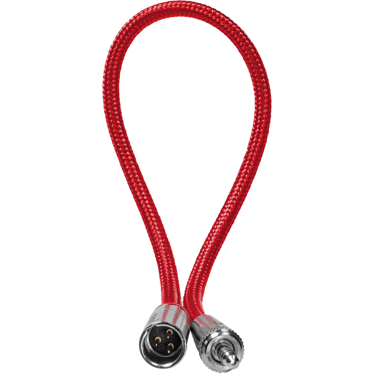 Kondor Blue 12" Mini XLR to 3.5mm TRS Locking Screw Plug for Lavalier/Lapels (Cardinal Red)