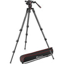 MANFROTTO 608 tête vidéo de liquide nitrotech et 536 jambes simples en fibre de carbone trépied