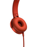 Sony MDR-XB550AP - Headphones with mic - on-ear - 3.5 mm jack - red