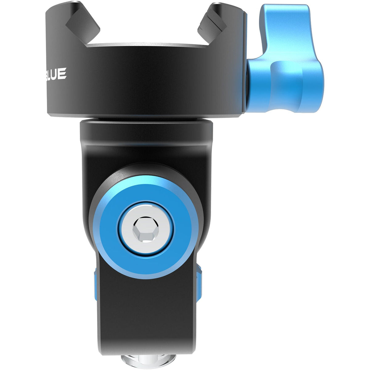 Support de moniteur inclinable pivotant bleu Kondor avec broche Arri (panoramique/inclinaison) (version à pince OTAN) (Raven Noir)