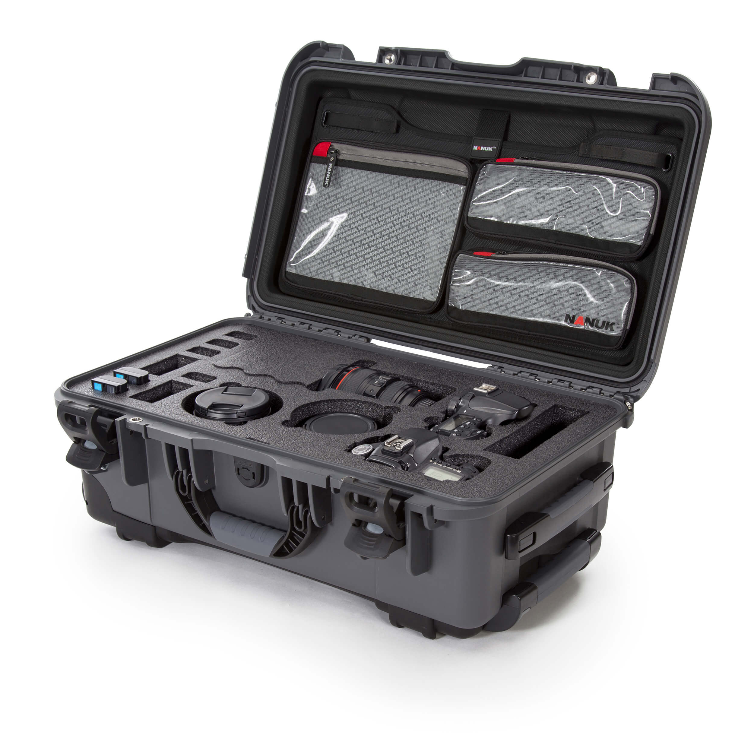 Nanuk 935 DSLR Camera Base avec organisateur de couvercle (Graphite)