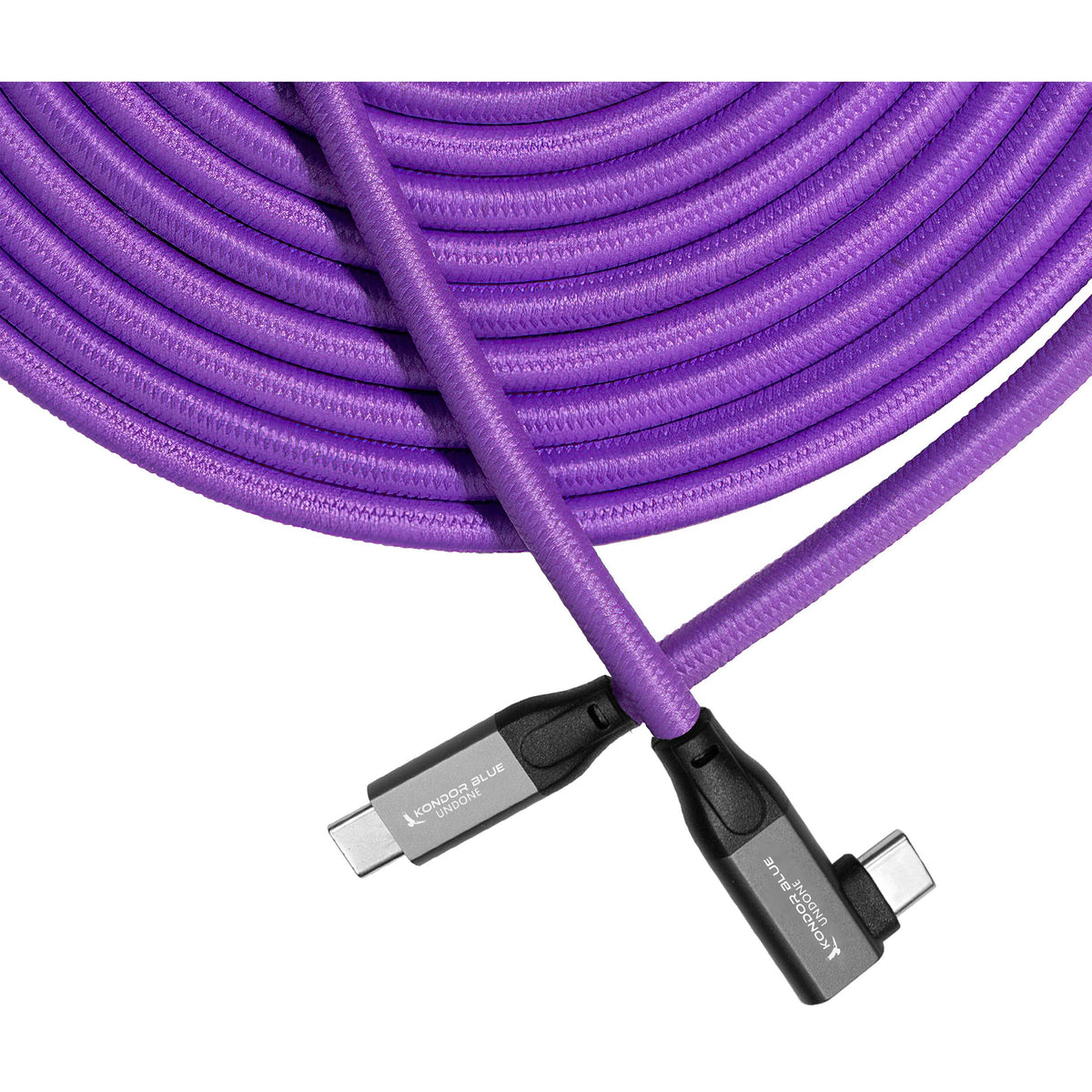 Kondor Blue Gerald Undone Câble USB-C 3.2 d'attache de 15 pieds pour données et chargement (angle droit)